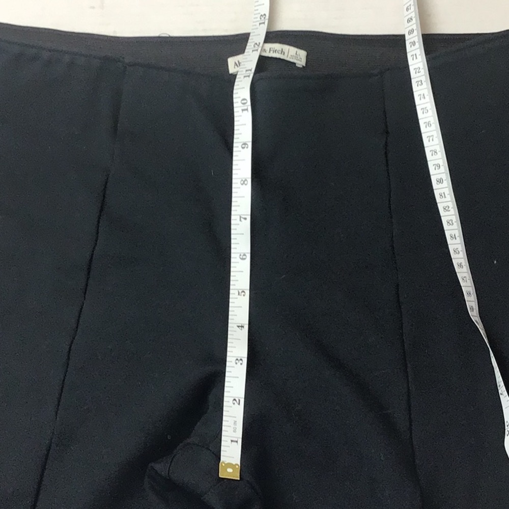 Abercrombie & Fitch Black Ponte Pullon Flare Pants Split Side Ankle Women’s L - Picture 8 of 9